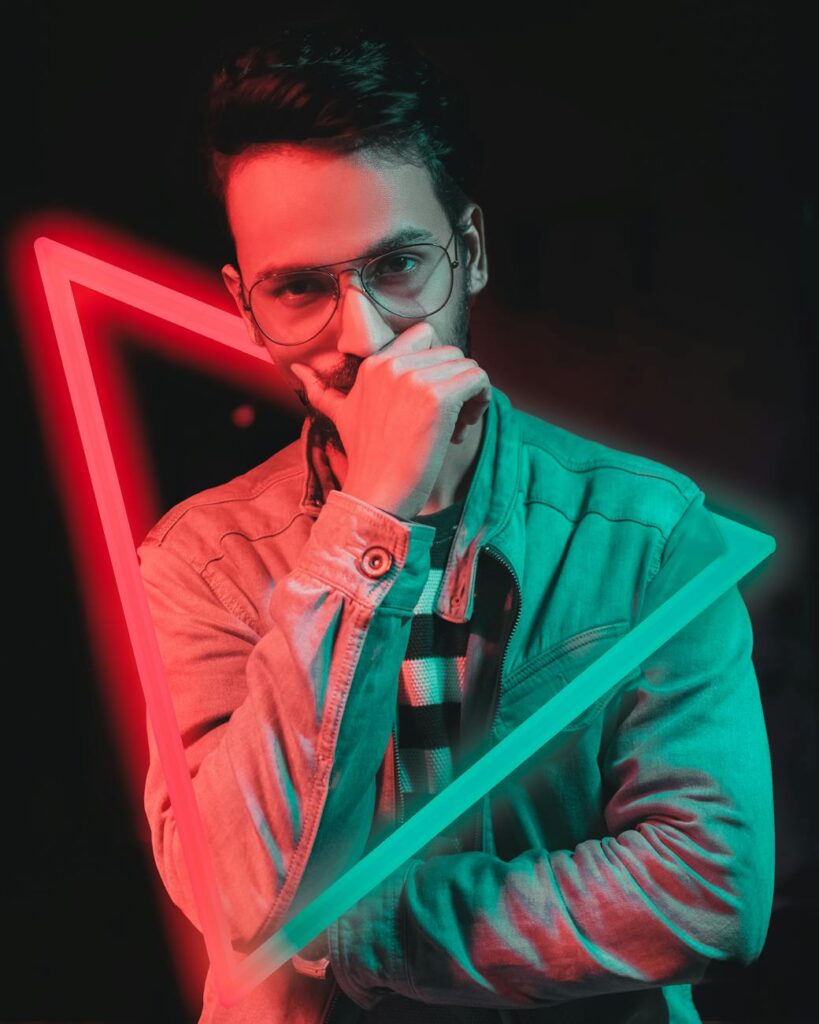 man covering his mouth